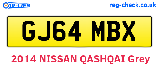 GJ64MBX are the vehicle registration plates.