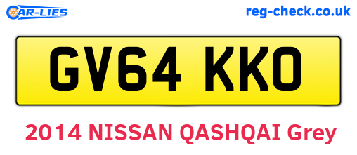GV64KKO are the vehicle registration plates.