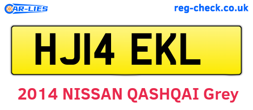 HJ14EKL are the vehicle registration plates.