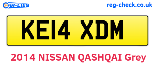 KE14XDM are the vehicle registration plates.