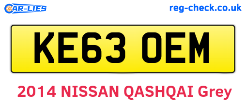 KE63OEM are the vehicle registration plates.