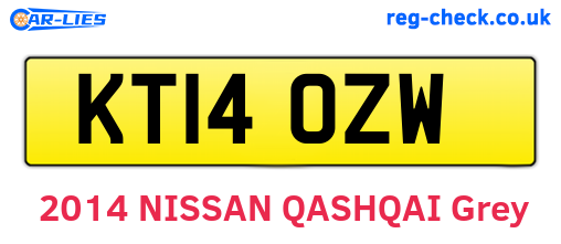 KT14OZW are the vehicle registration plates.