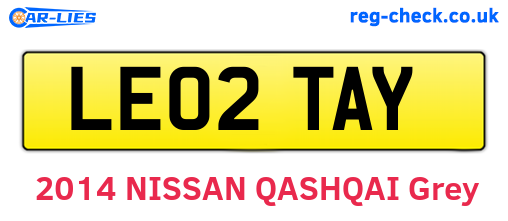 LE02TAY are the vehicle registration plates.