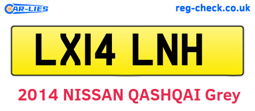 LX14LNH are the vehicle registration plates.
