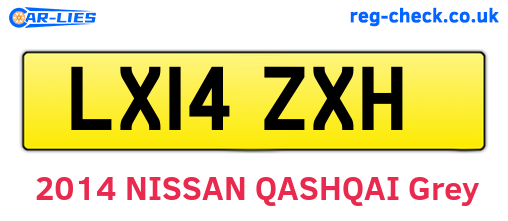 LX14ZXH are the vehicle registration plates.