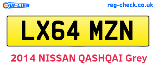 LX64MZN are the vehicle registration plates.
