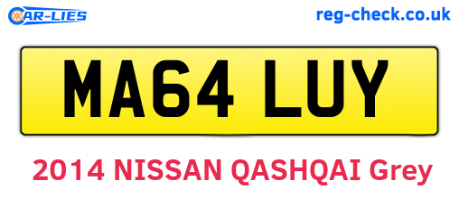 MA64LUY are the vehicle registration plates.