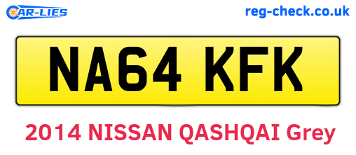 NA64KFK are the vehicle registration plates.
