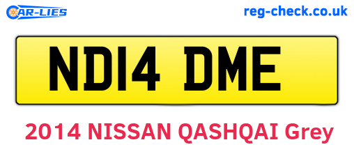 ND14DME are the vehicle registration plates.