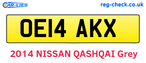 OE14AKX are the vehicle registration plates.