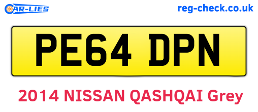 PE64DPN are the vehicle registration plates.