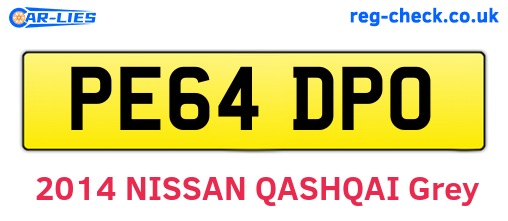 PE64DPO are the vehicle registration plates.