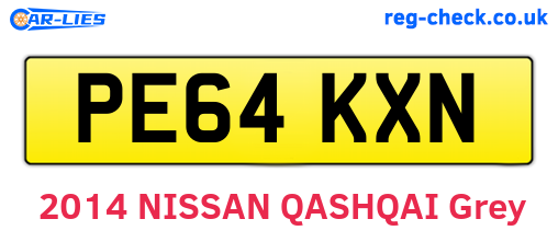 PE64KXN are the vehicle registration plates.