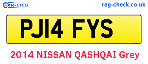 PJ14FYS are the vehicle registration plates.