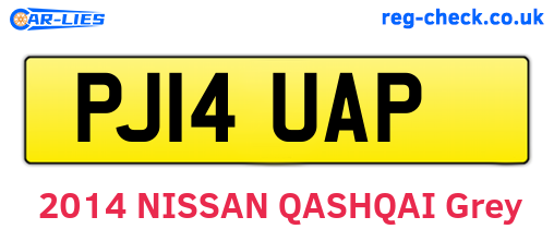 PJ14UAP are the vehicle registration plates.