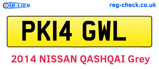 PK14GWL are the vehicle registration plates.