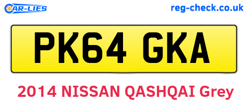 PK64GKA are the vehicle registration plates.