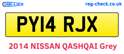 PY14RJX are the vehicle registration plates.