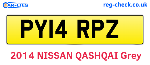 PY14RPZ are the vehicle registration plates.