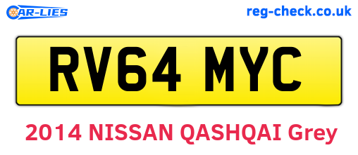 RV64MYC are the vehicle registration plates.