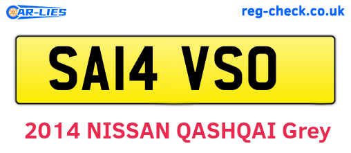 SA14VSO are the vehicle registration plates.