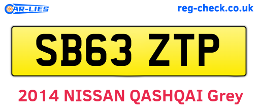 SB63ZTP are the vehicle registration plates.