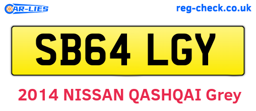 SB64LGY are the vehicle registration plates.