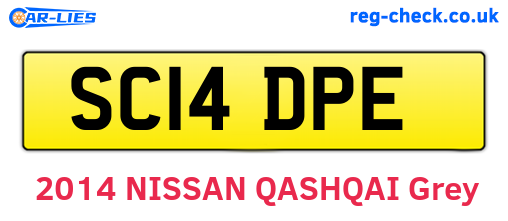 SC14DPE are the vehicle registration plates.