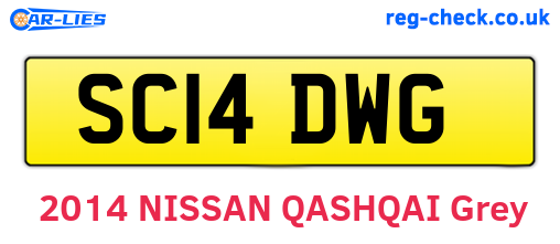 SC14DWG are the vehicle registration plates.