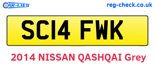 SC14FWK are the vehicle registration plates.