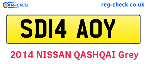 SD14AOY are the vehicle registration plates.