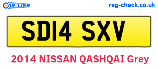 SD14SXV are the vehicle registration plates.