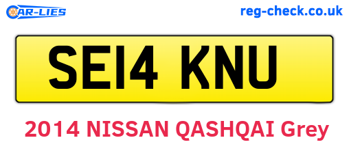 SE14KNU are the vehicle registration plates.