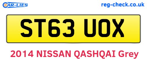 ST63UOX are the vehicle registration plates.