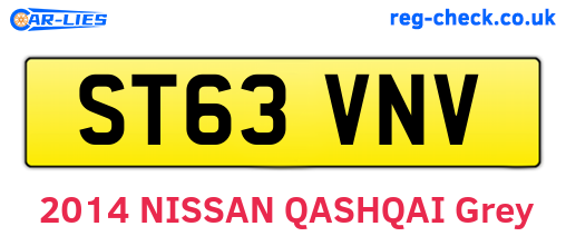 ST63VNV are the vehicle registration plates.