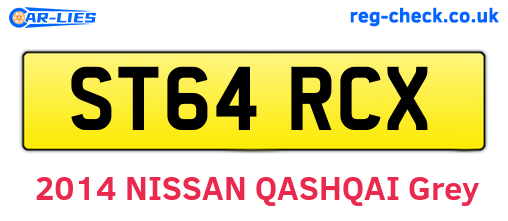 ST64RCX are the vehicle registration plates.