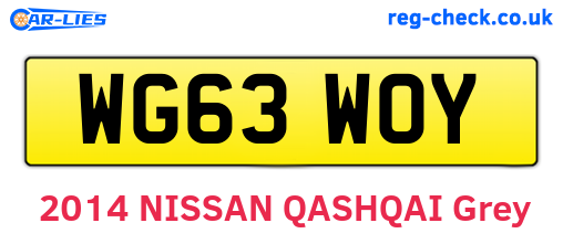 WG63WOY are the vehicle registration plates.