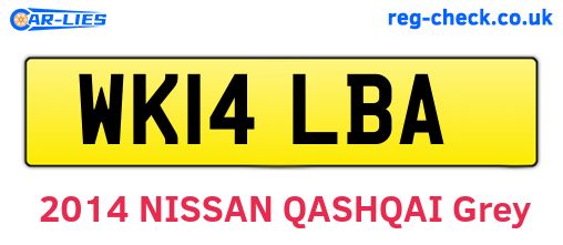WK14LBA are the vehicle registration plates.