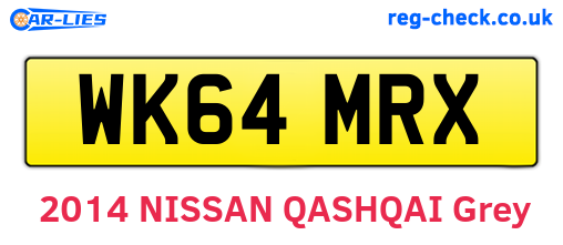 WK64MRX are the vehicle registration plates.