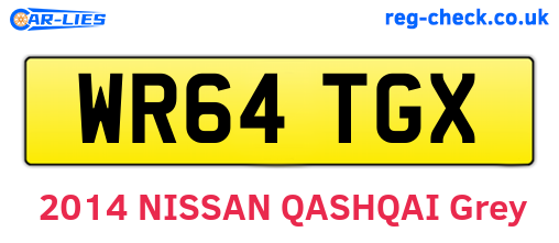 WR64TGX are the vehicle registration plates.