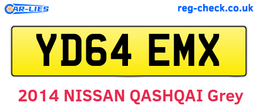 YD64EMX are the vehicle registration plates.
