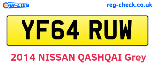 YF64RUW are the vehicle registration plates.