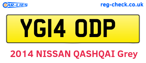 YG14ODP are the vehicle registration plates.