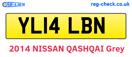 YL14LBN are the vehicle registration plates.