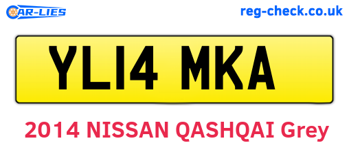 YL14MKA are the vehicle registration plates.