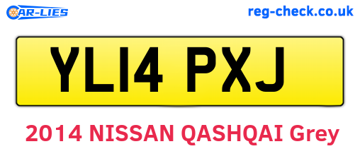 YL14PXJ are the vehicle registration plates.