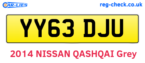 YY63DJU are the vehicle registration plates.