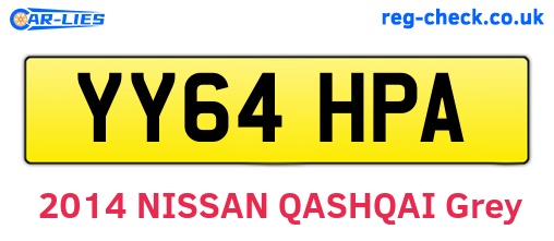 YY64HPA are the vehicle registration plates.