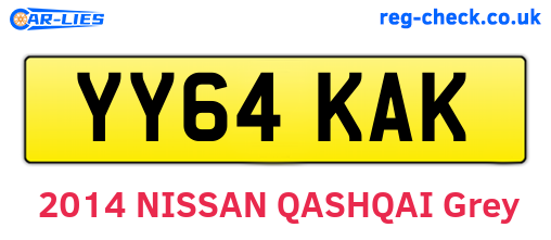 YY64KAK are the vehicle registration plates.