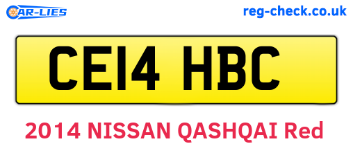 CE14HBC are the vehicle registration plates.